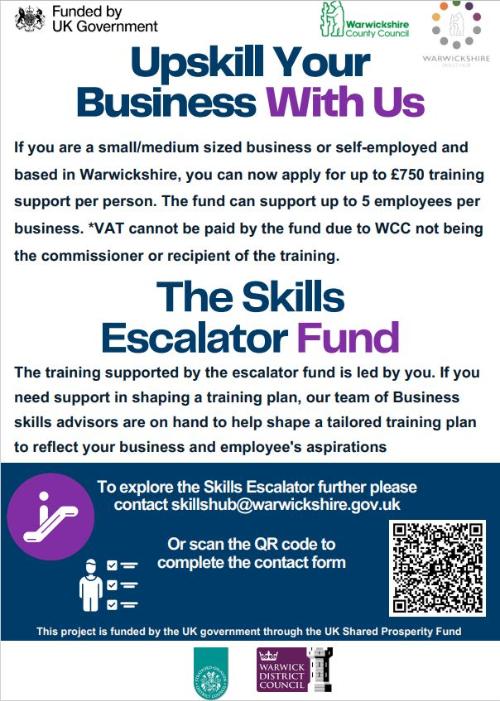 Skills escalator fund poster UKSPF Year 3