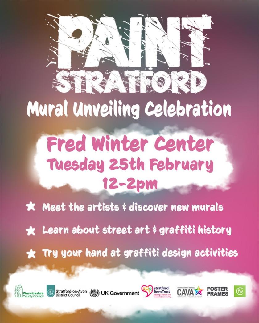 Paint stratford unveiling celbration fred winter centre